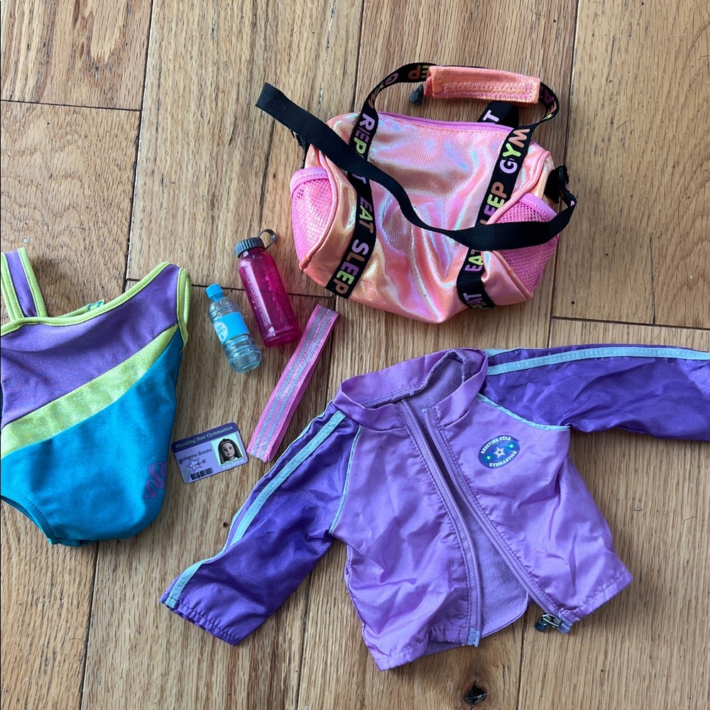American Girl Mixed Purple and Pink Gymnastics Set